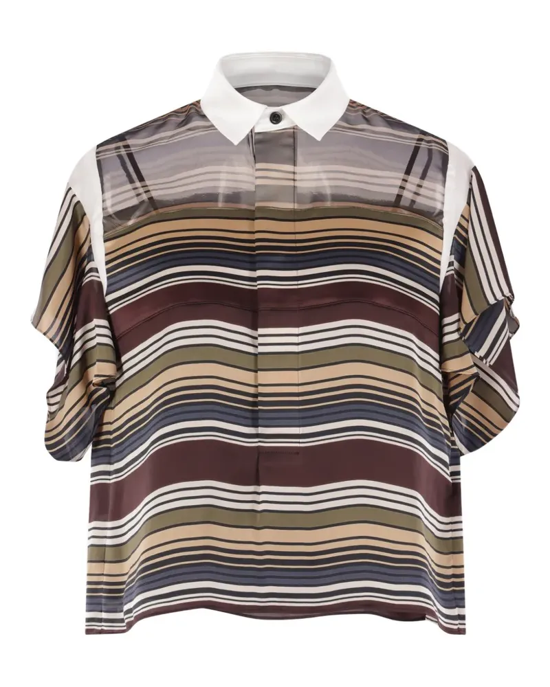Sacai striped ruffled shirt - Braun Braun