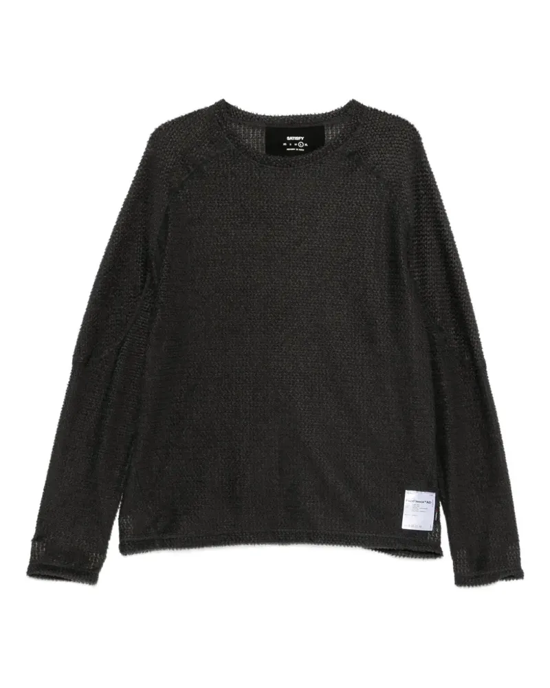 Satisfy Pullover aus Waffelstrick mit Raglanärmeln - Schwarz Schwarz