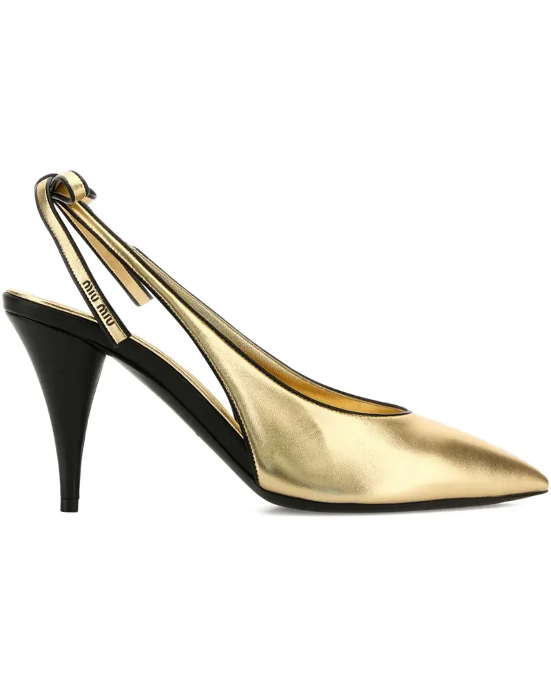 Miu Miu Slingback-Pumps aus Metallic-Leder 90mm - Gold Gold