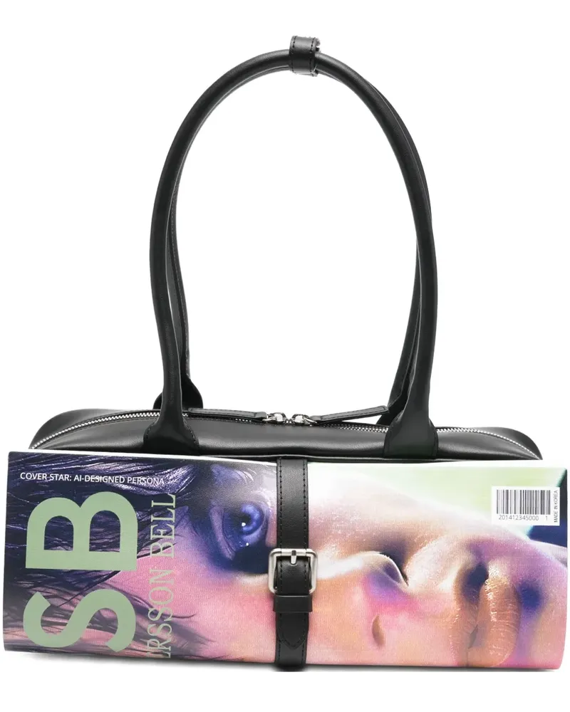 Andersson Bell magazine-print shoulder bag - Schwarz Schwarz