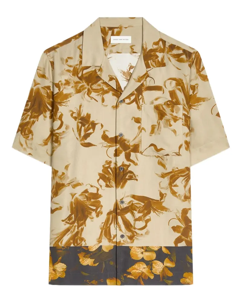 Dries van Noten Hemd mit Blumen-Print - Gelb Gelb