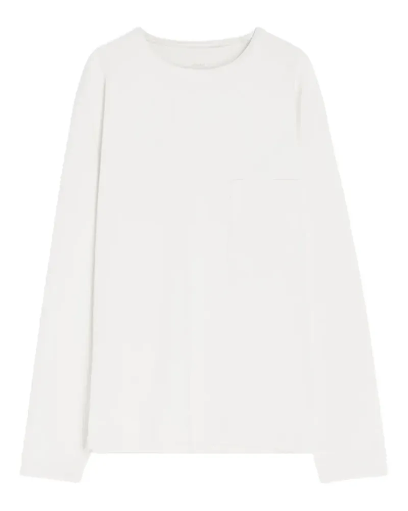 Christophe Lemaire Langarmshirt mit aufgesetzter Tasche - Weiß Weiß