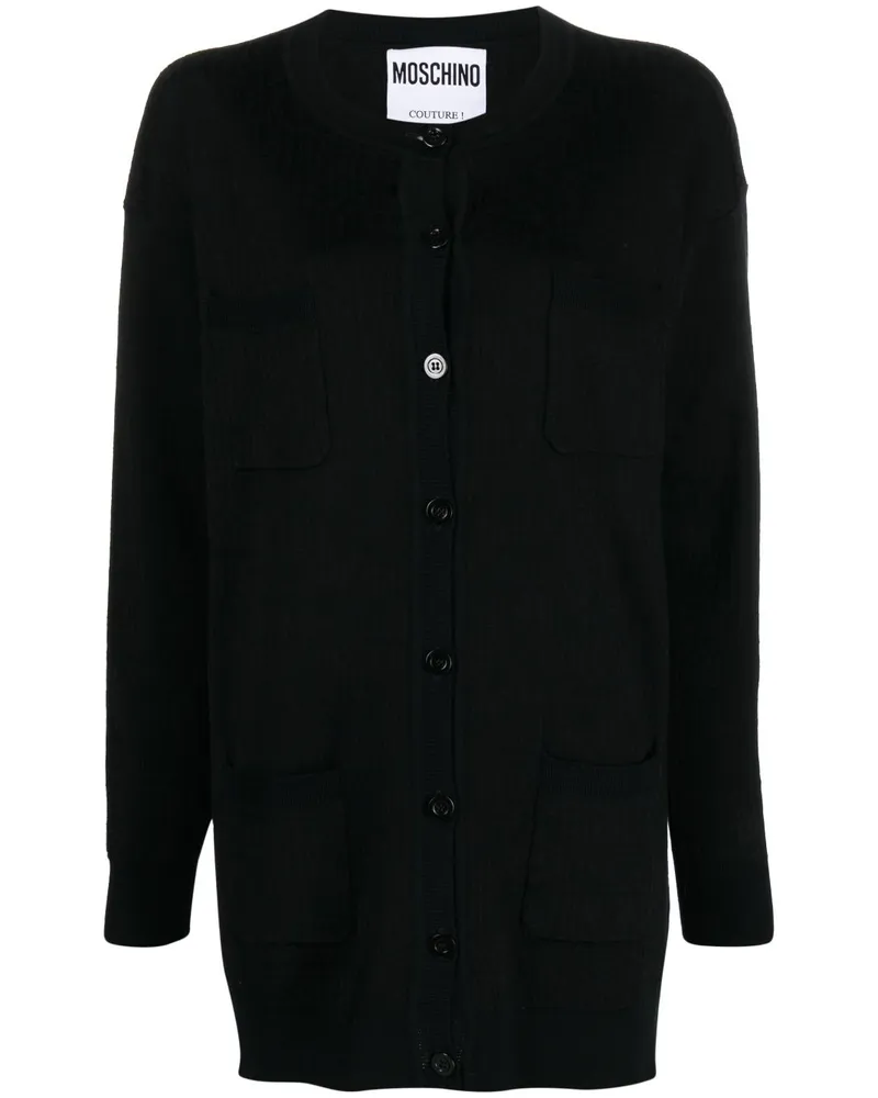 Moschino Jacquard-Cardigan - Schwarz Schwarz