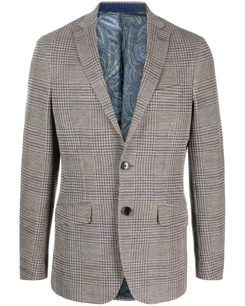 Etro Sakko mit Karomuster - Blau Blau