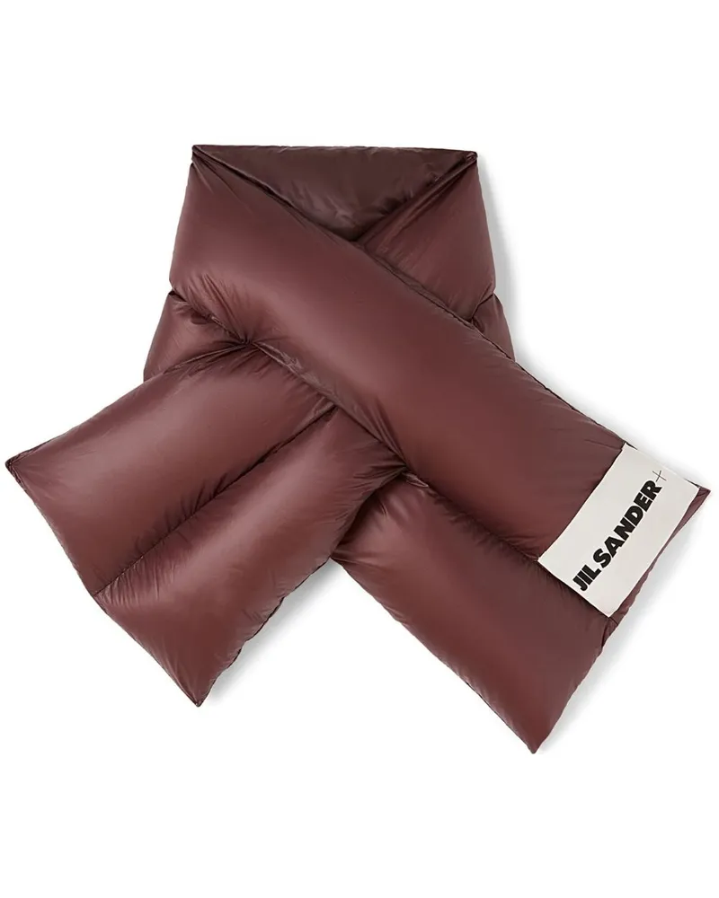 Jil Sander Schal mit Logo-Patch - Rot Rot
