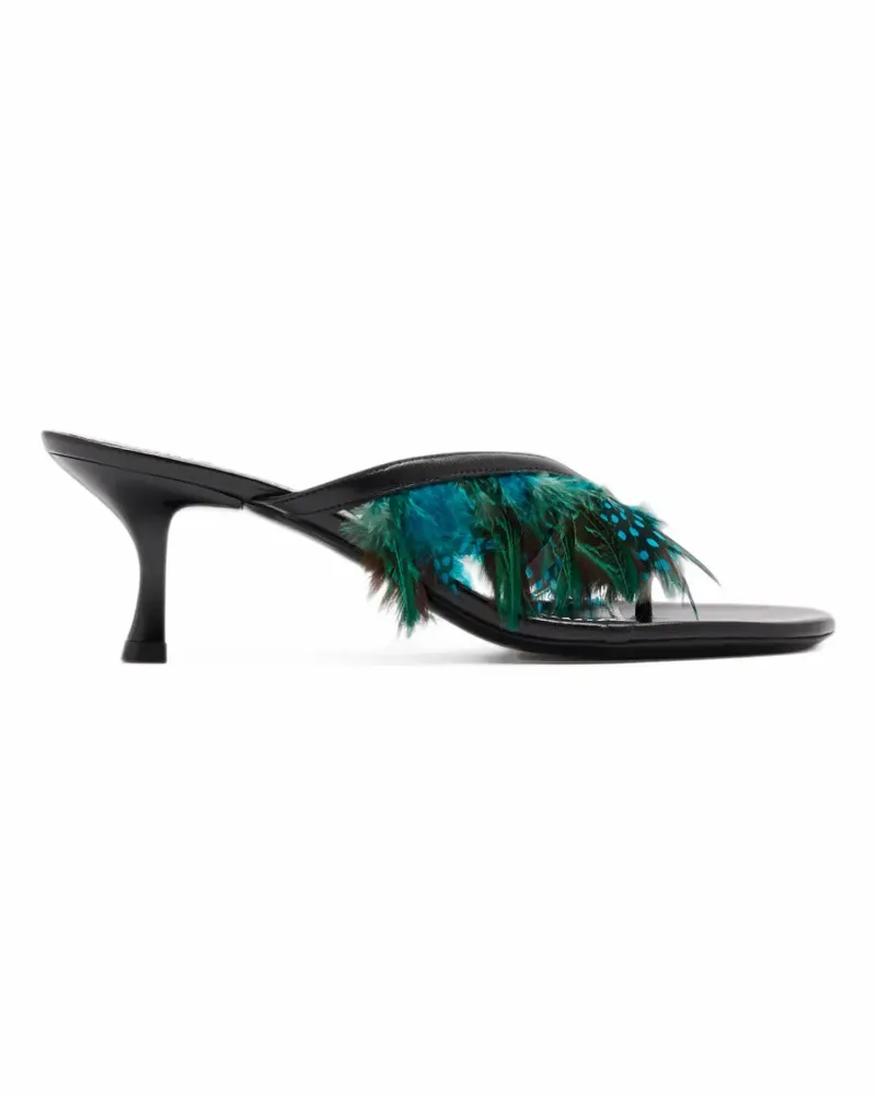 STAUD Freja Sandalen mit Federn - Schwarz Schwarz