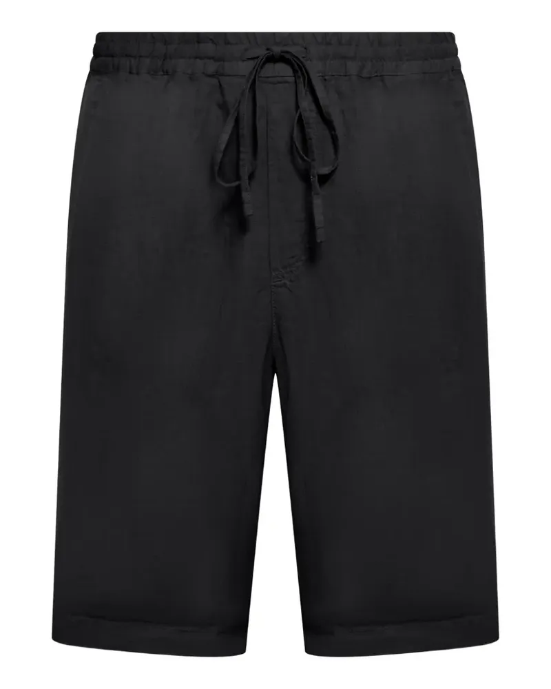 120% Lino drawstring-waist linen shorts - Schwarz Schwarz