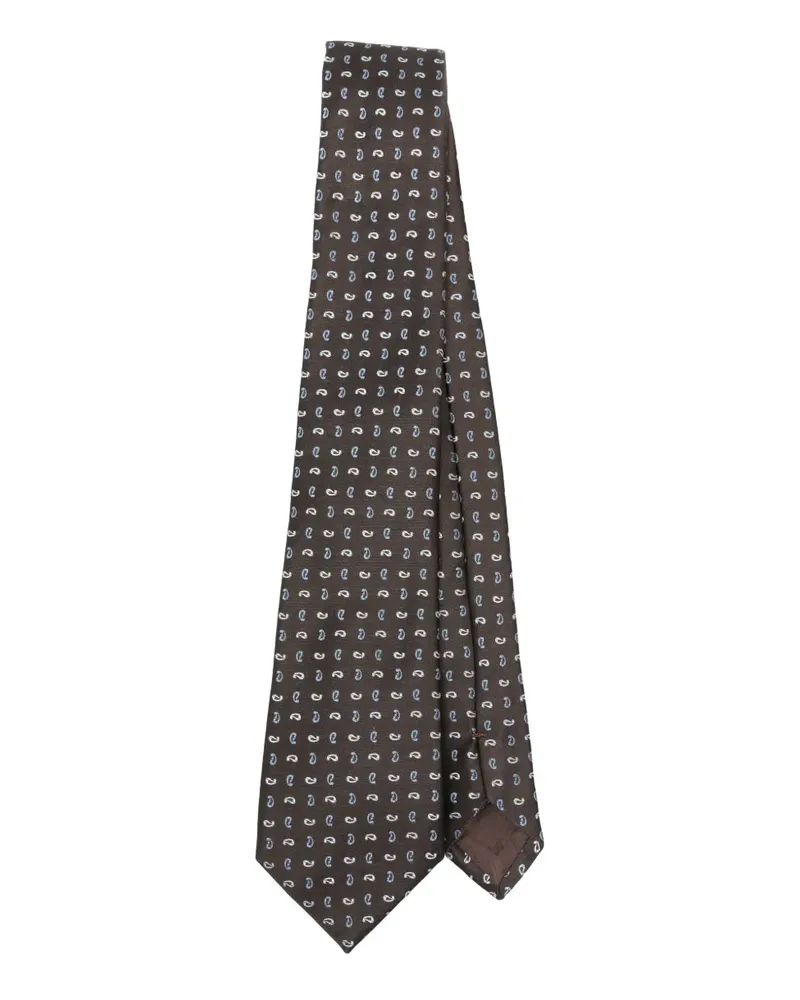 Giorgio Armani Krawatte aus Seide mit Paisley-Print - Braun Braun