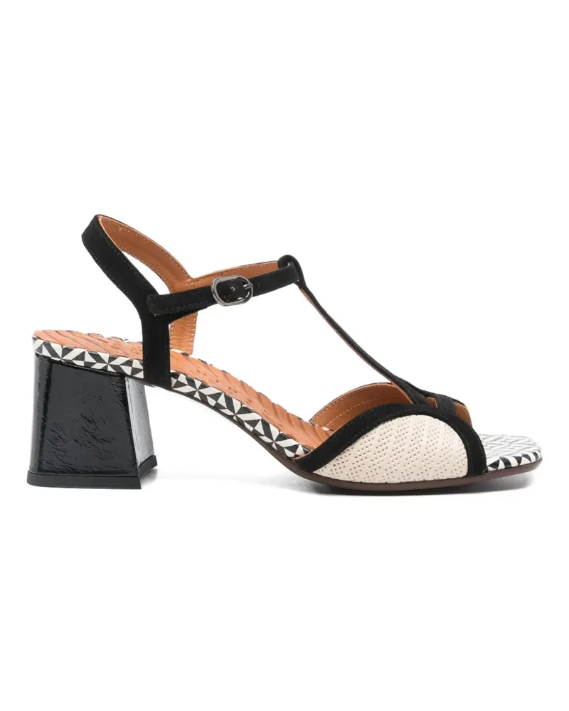 Chie Mihara t-strap patterned sandals - Schwarz Schwarz