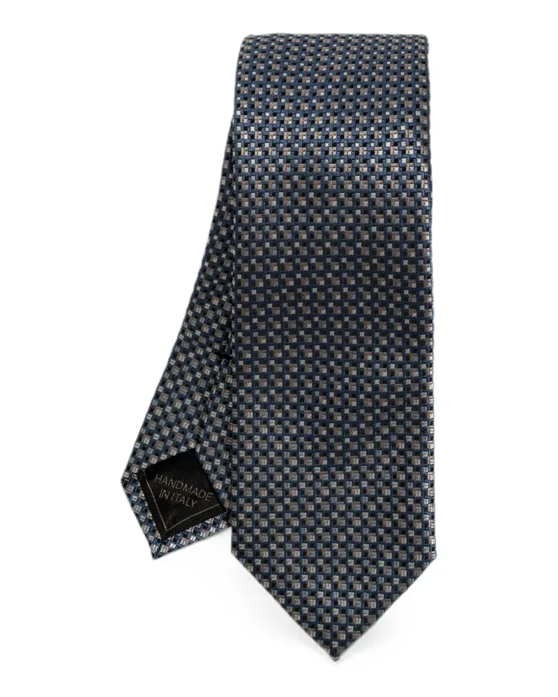 Brioni Geometrisch gemusterte Krawatte - Blau Blau