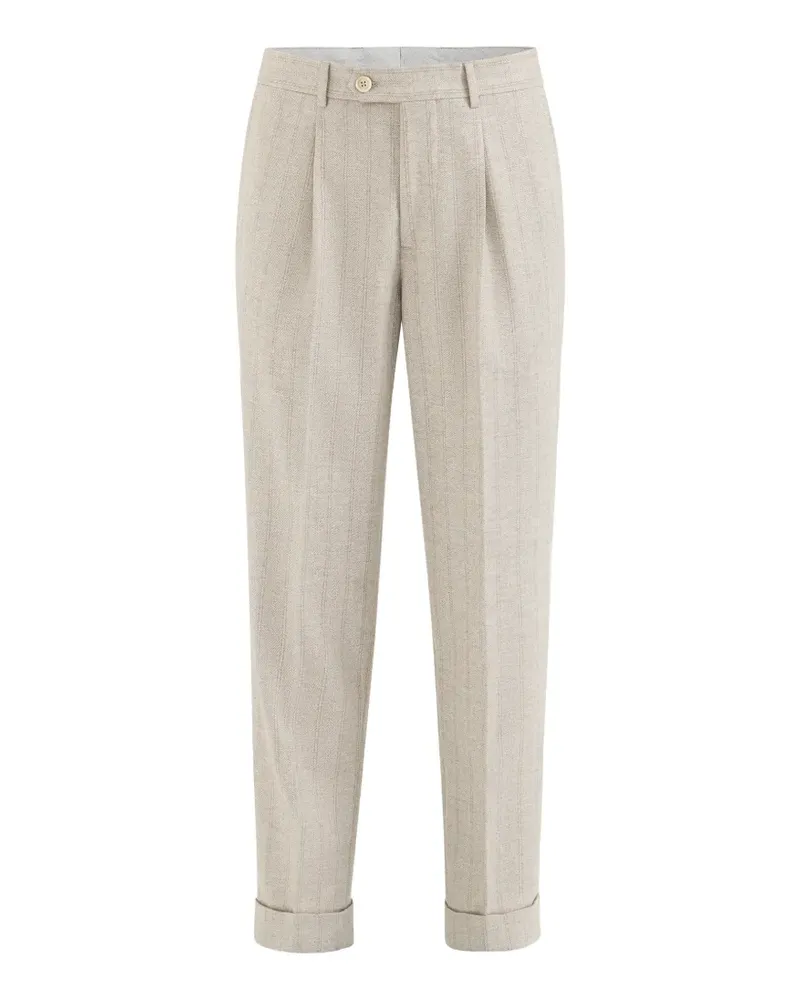 Brunello Cucinelli pinstripe pleated trousers - Nude Nude