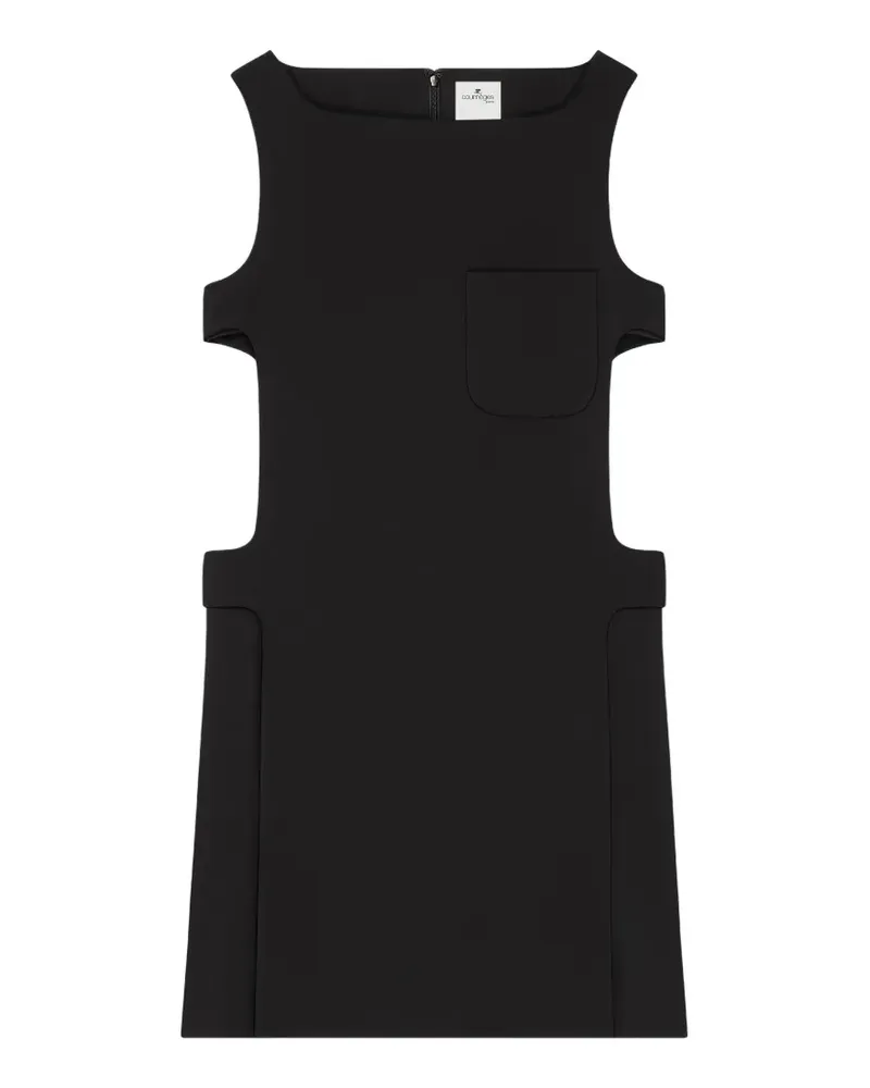 Courrèges Minikleid aus Krepp mit Cut-Out - Schwarz Schwarz