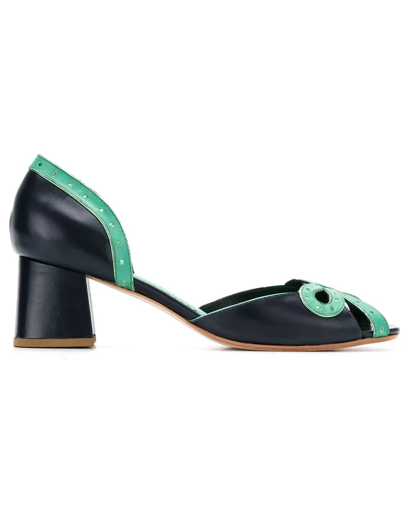 Sarah Chofakian Pumps mit Cut-Out - Blau Blau