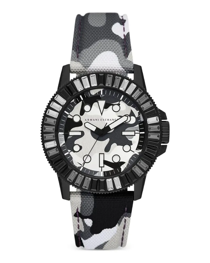 Armani Exchange camouflage-print 42mm watch - Schwarz Schwarz