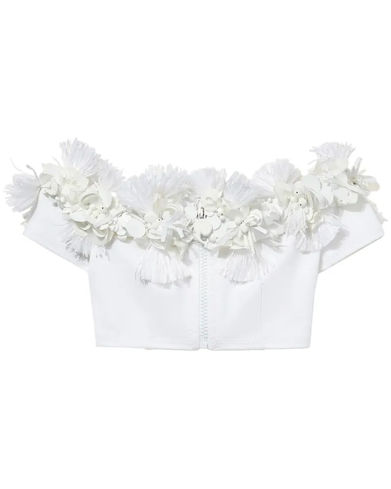 Emilio Pucci Cropped-Top mit Blumendetail Weiß