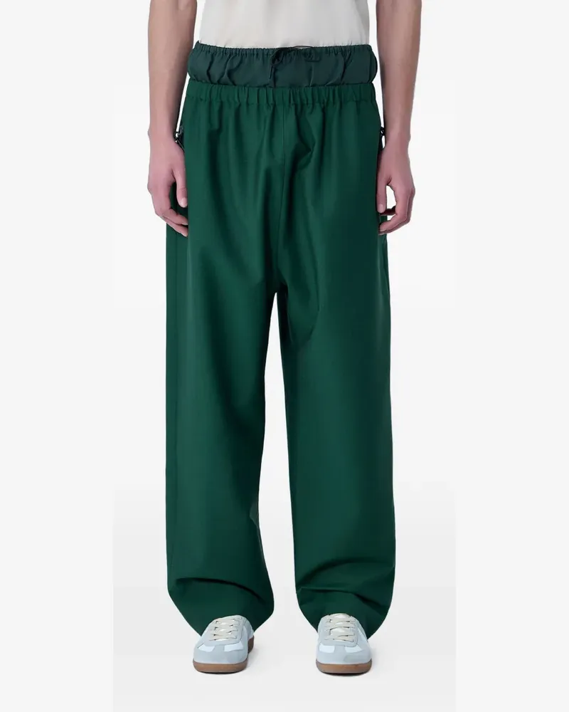 Lacoste elasticated-waist wide-leg trousers - Grün Grün