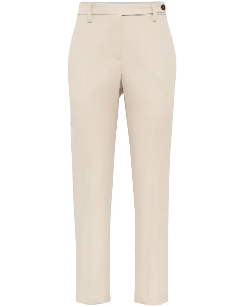 Brunello Cucinelli Klassische Tapered-Hose Nude