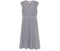 Gestreiftes Midikleid - Schwarz