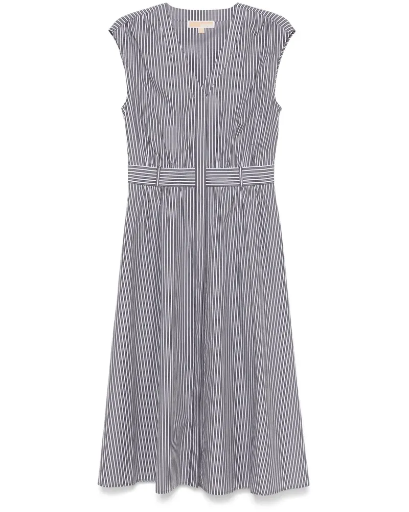 Michael Kors Gestreiftes Midikleid - Schwarz Schwarz