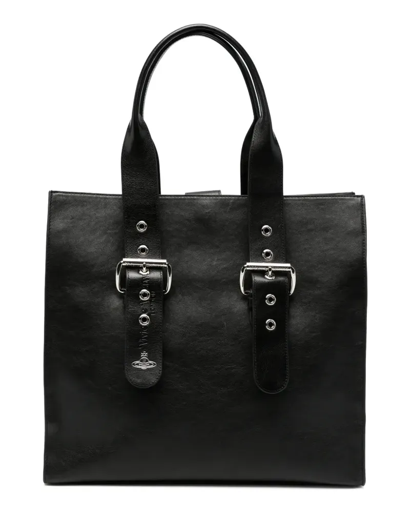 Vivienne Westwood Alex buckle-detail leather tote bag - Schwarz Schwarz