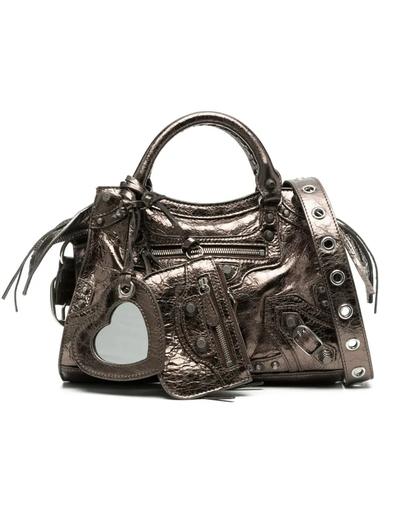 Balenciaga Metallische Neo Cagole XS Handtasche - Braun Braun