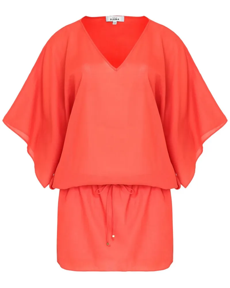 Amir Slama Mini-Strandkleid mit V-Ausschnitt - Rot Rot