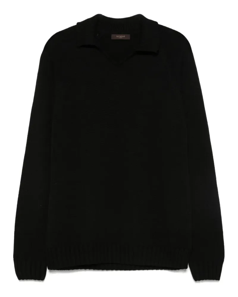 Zanone Pullover mit Polokragen - Schwarz Schwarz