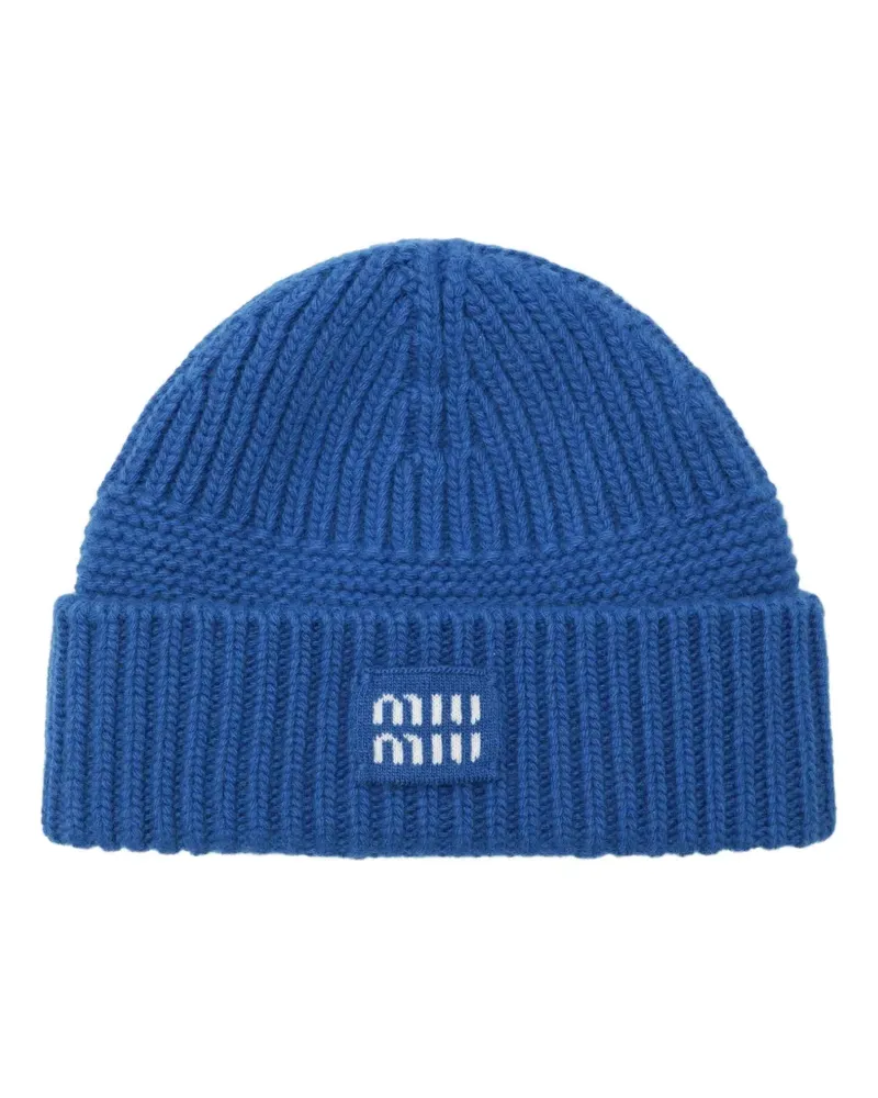 Miu Miu Beanie aus Wolle und Kaschmir - Blau Blau