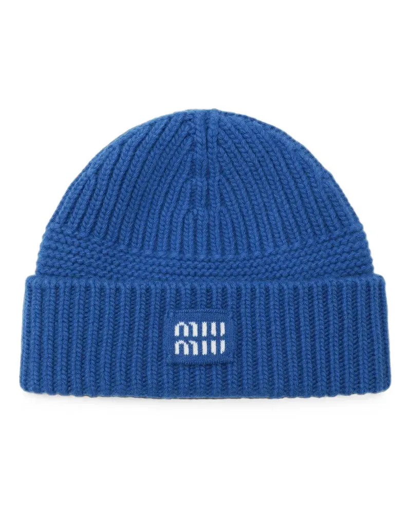 Miu Miu Beanie aus Wolle und Kaschmir - Blau Blau