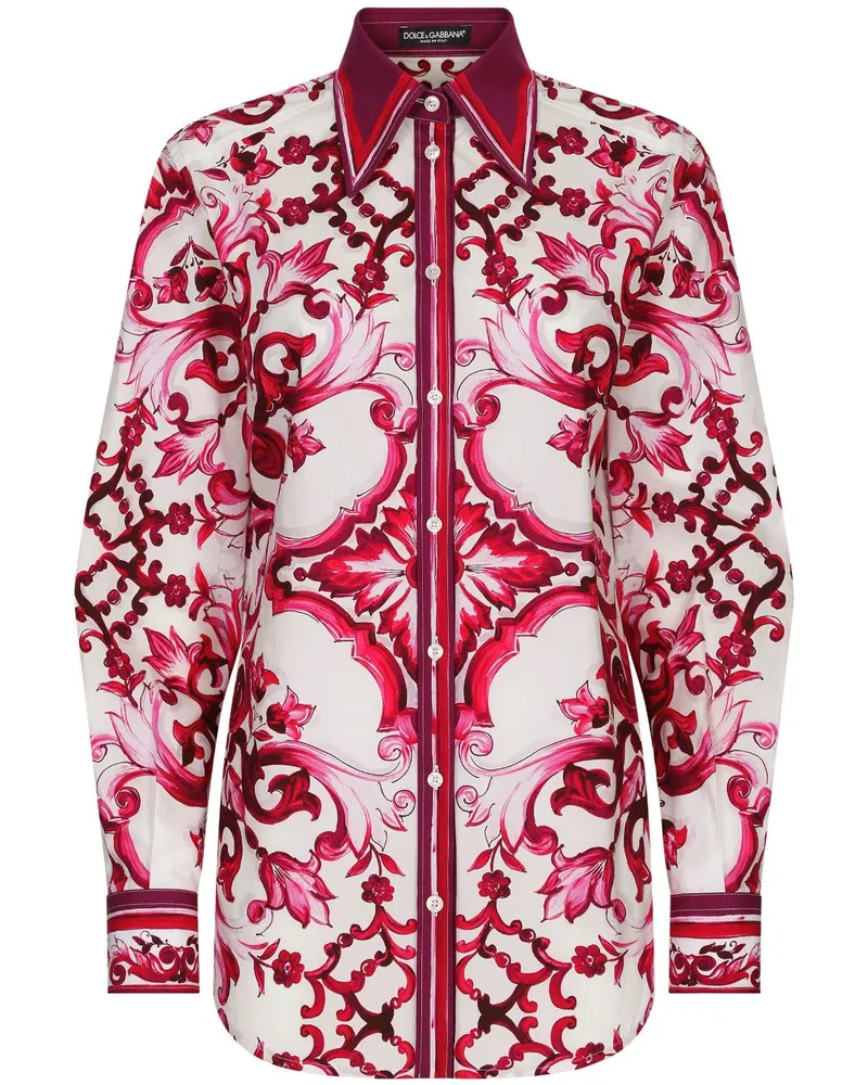 Dolce & Gabbana Hemd mit Majolica-Print - Rot Rot