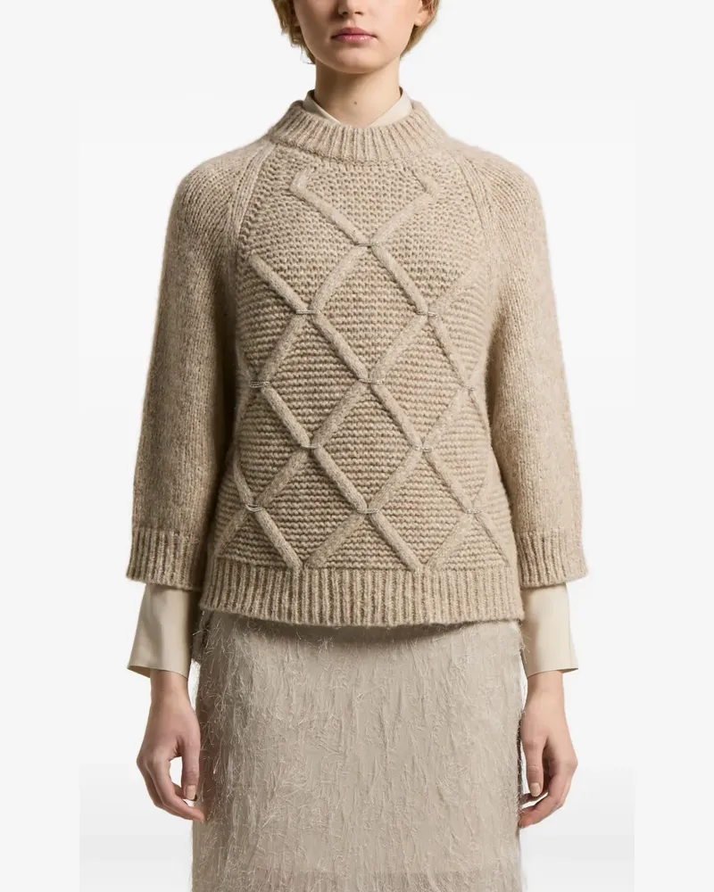 Peserico Pullover mit Rautenmuster - Nude Nude