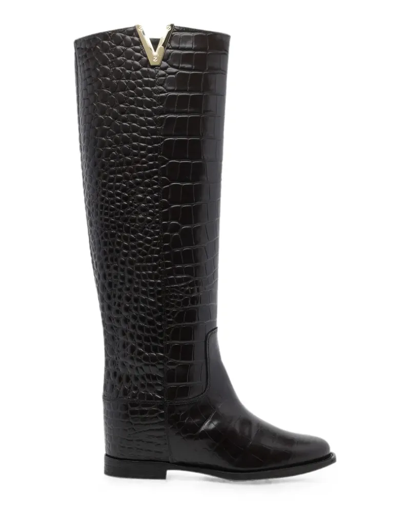 Via Roma 15 croc-effect VLogo boots - Braun Braun
