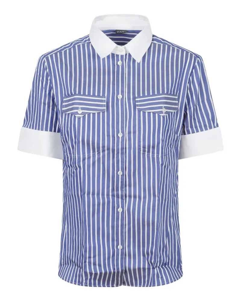 Fay striped short-sleeve shirt - Blau Blau