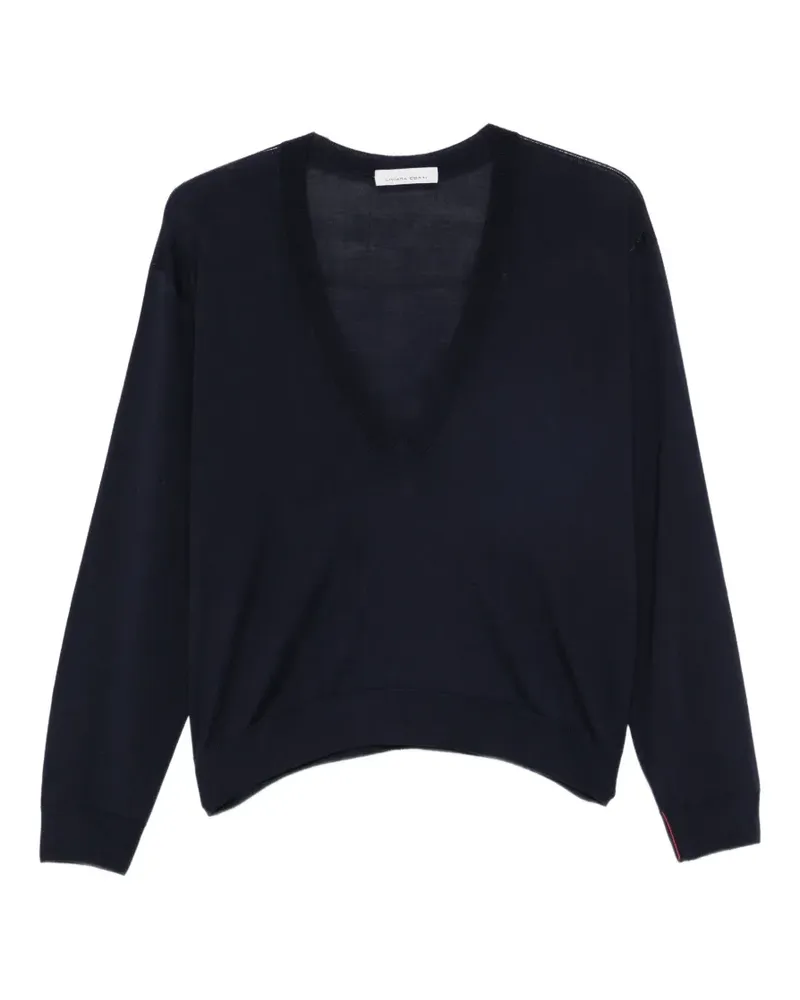 Liviana Conti Pullover mit V-Ausschnitt - Blau Blau