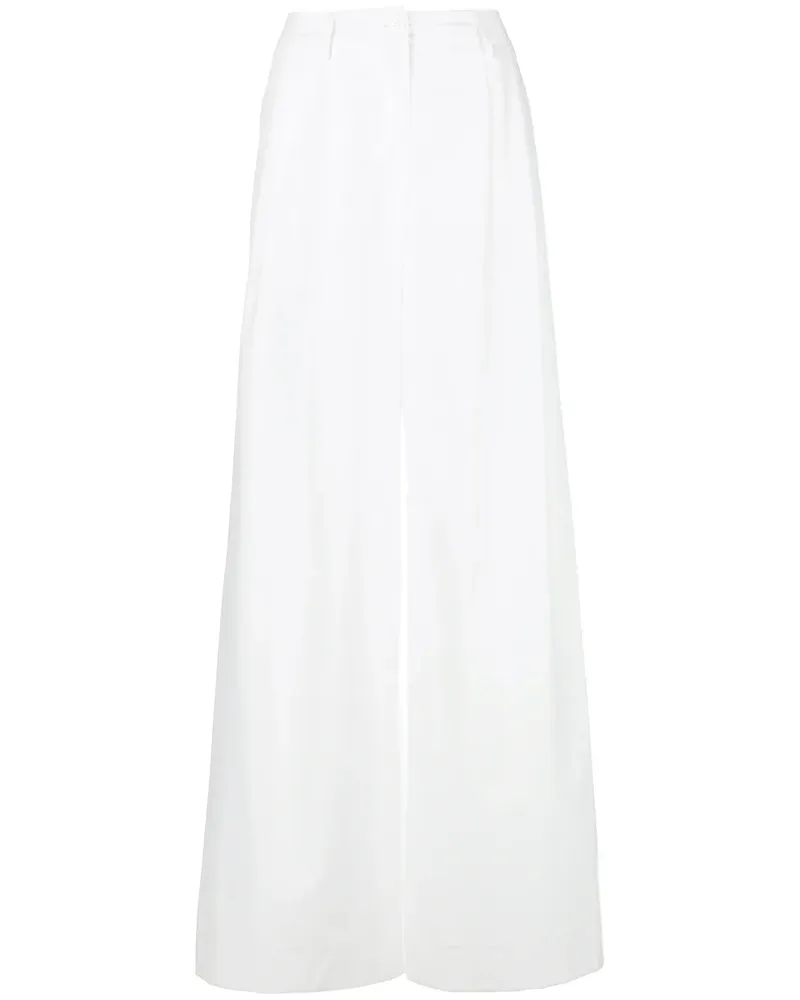 Blanca Schlaghose mit hohem Bund - Weiß Weiß