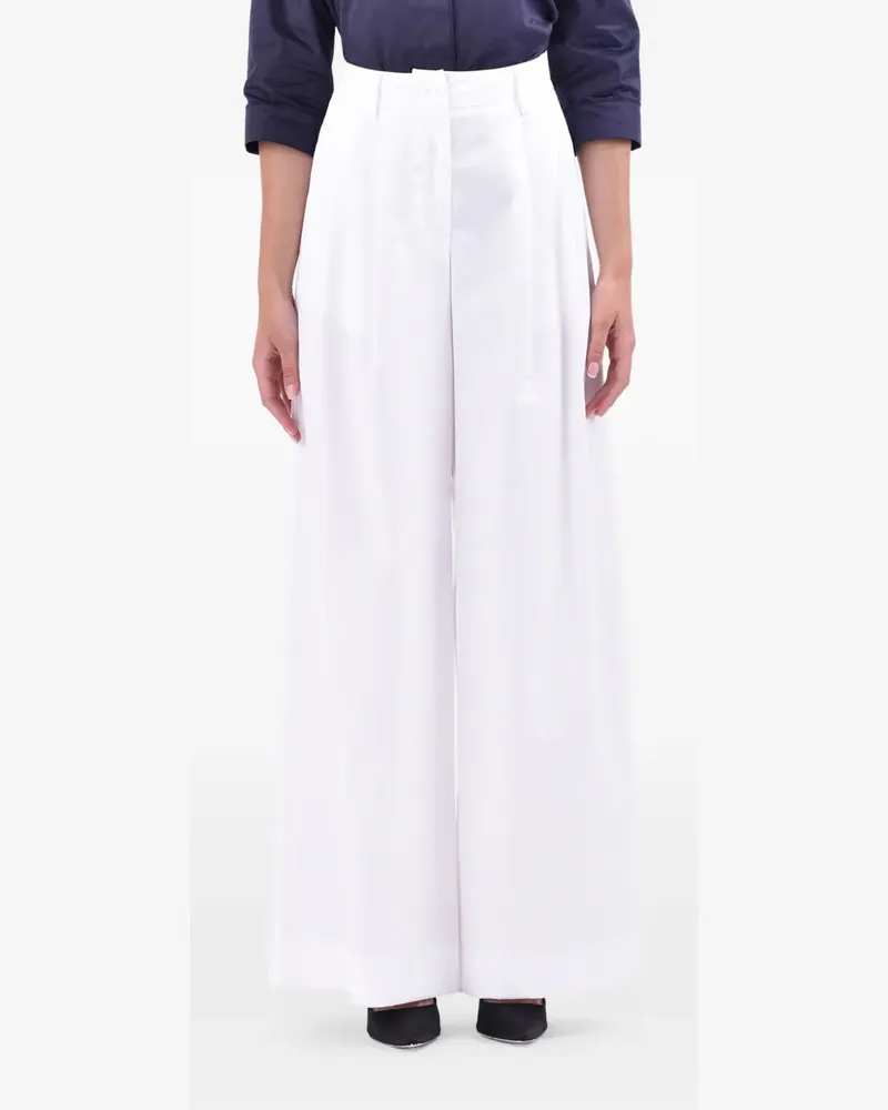 Blanca Schlaghose mit hohem Bund - Weiß Weiß