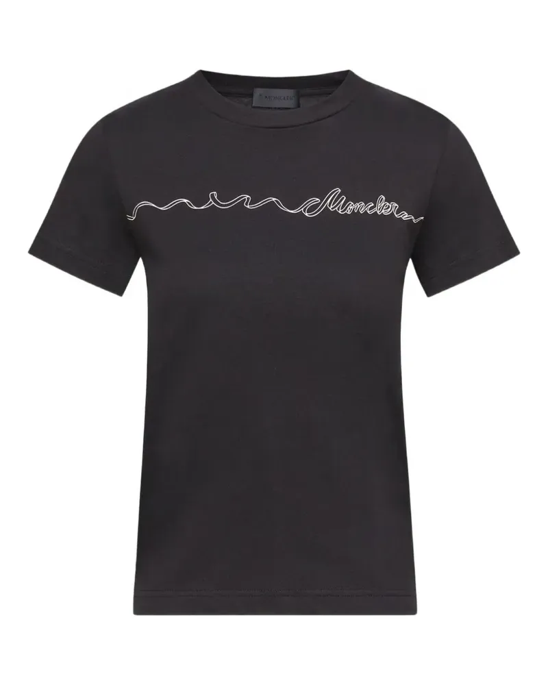 Moncler T-Shirt mit Logo-Detail - Schwarz Schwarz