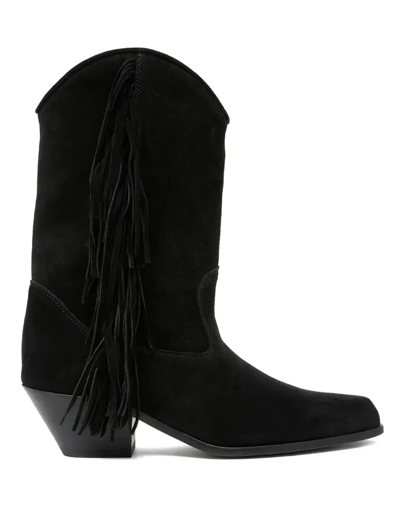 Vic Matié Dallas fringe-detail suede boots - Schwarz Schwarz