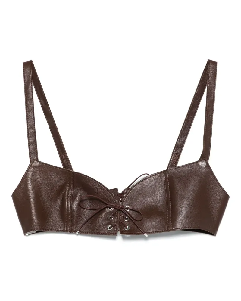 Ludovic de Saint Sernin Cropped-Oberteil aus Leder - Braun Braun