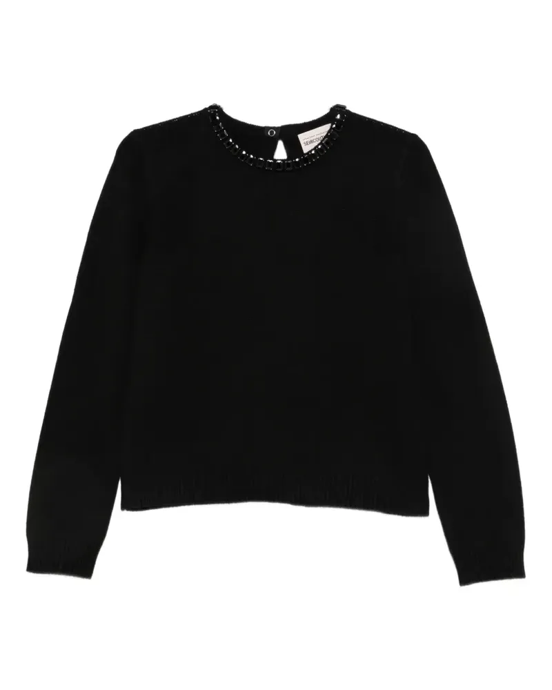 Semicouture Sweatshirt mit Kristallen - Schwarz Schwarz