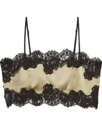 Fleur Du Mal Bandeau-Seidentop mit Spitzenborte Grün