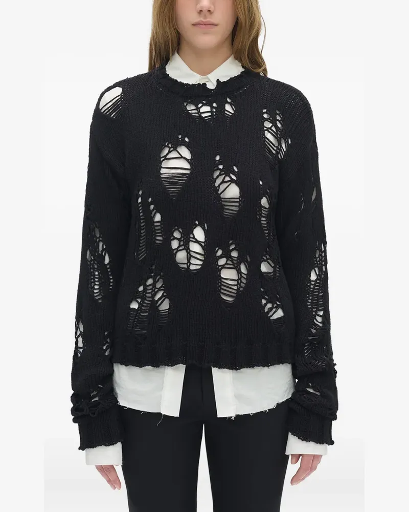 Ann Demeulemeester open-knit sweater - Schwarz Schwarz