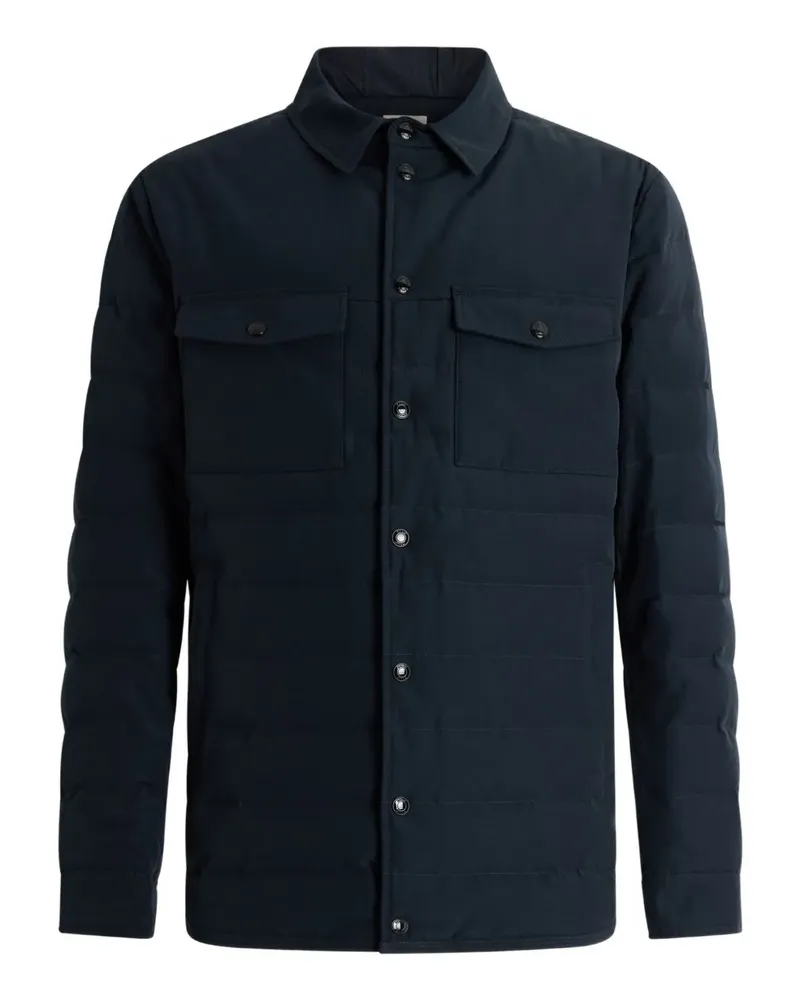 Bally quilted flap-pockets shirt jacket - Blau Blau