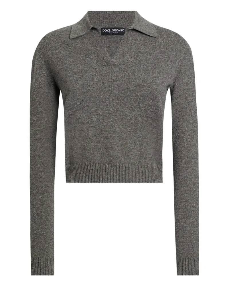 Dolce & Gabbana Cropped-Top aus Kaschmir - Grau Grau