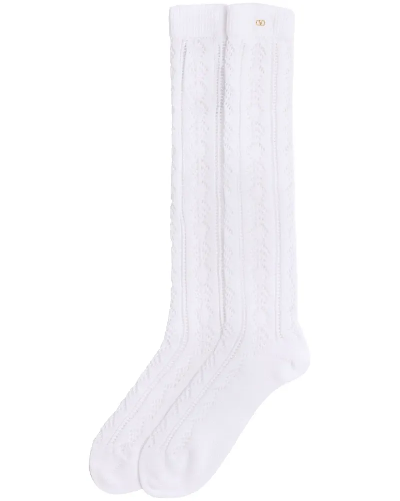 Valentino Garavani Perforierte Socken mit VLogo - Nude Nude