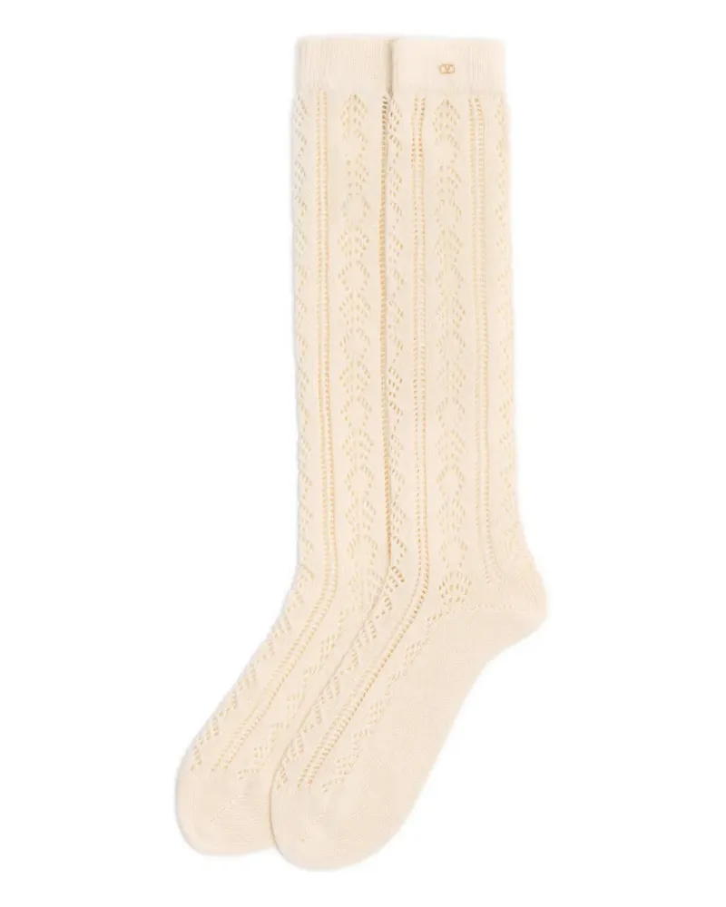 Valentino Garavani Perforierte Socken mit VLogo - Nude Nude