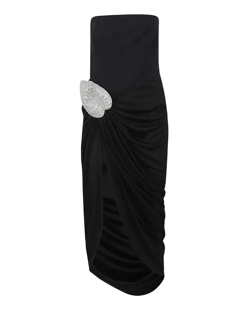 David Koma crystal-embellished ruched midi dress - Schwarz Schwarz