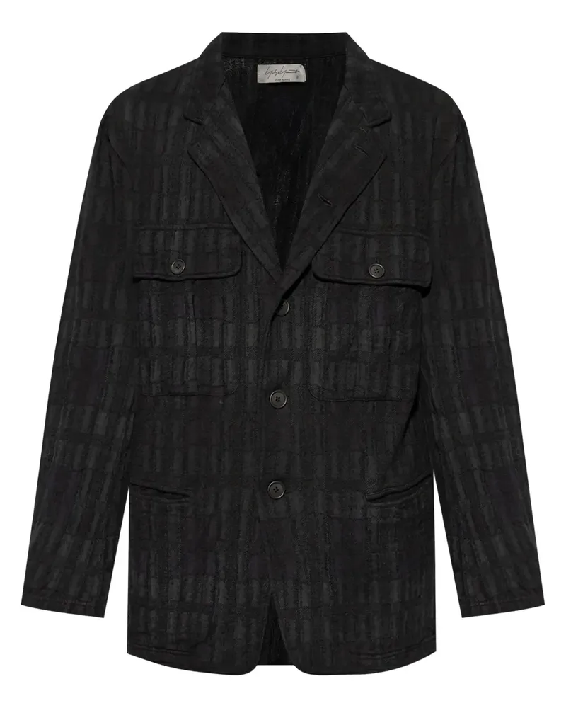 Yohji Yamamoto Strukturiertes Sakko - Schwarz Schwarz