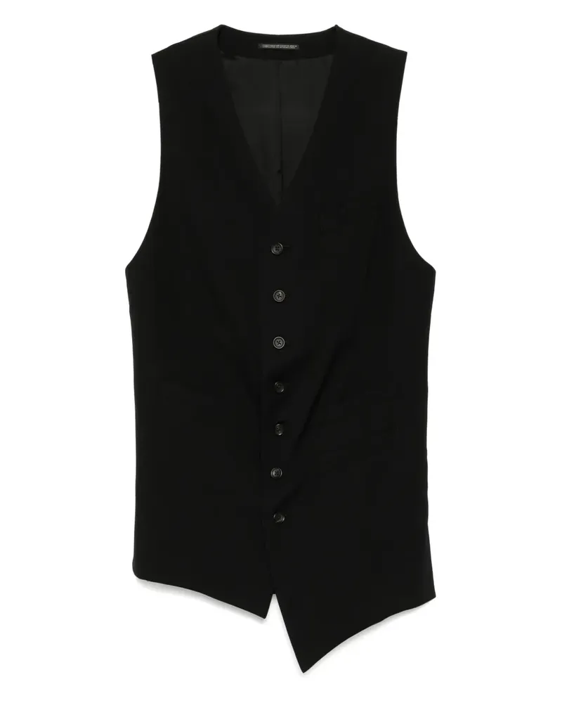 Yohji Yamamoto Asymmetrische Weste - Schwarz Schwarz