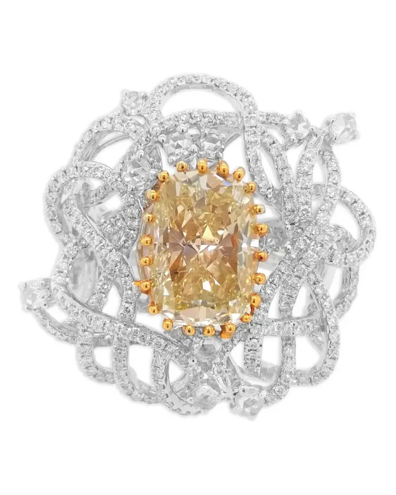 HYT Jewelry Floraler Diamantring - Silber Silber